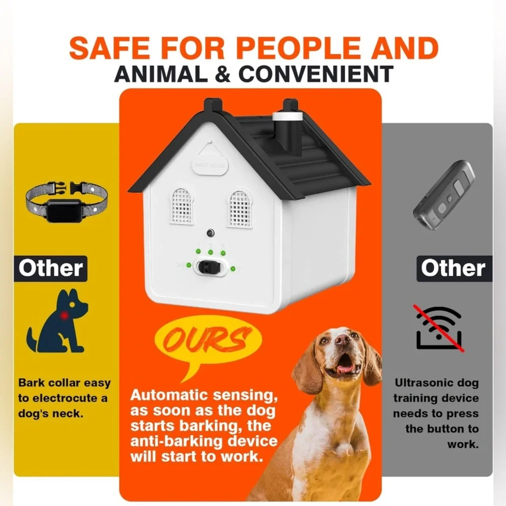 Anti Barking Device,2 in 1 Ultrasonic Barking Deterrent Devices Safe for Dogs